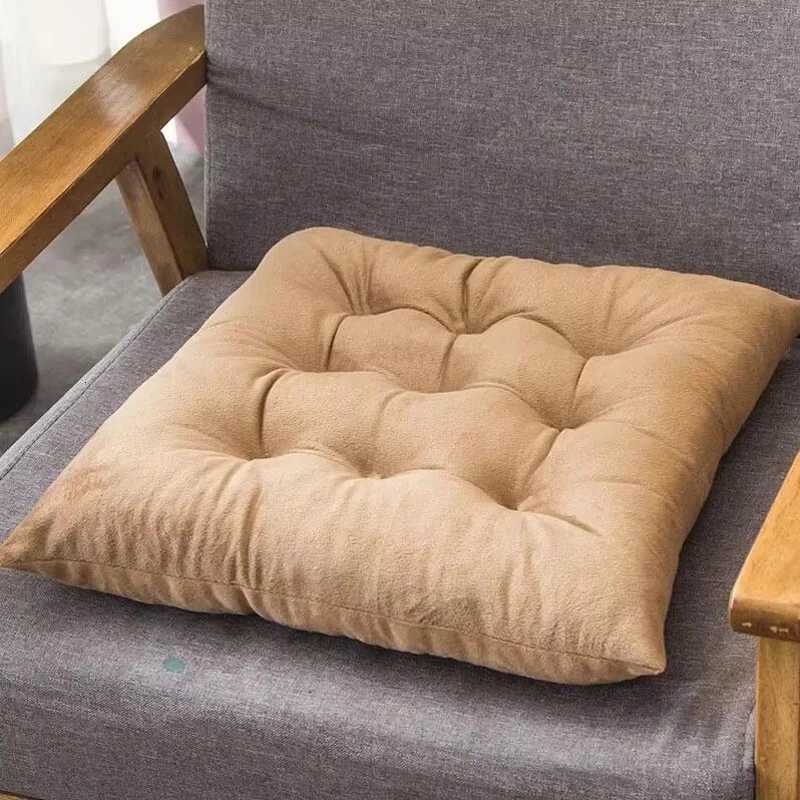 Square Chair Seat Cushion Solid Color Thick Soft Tatami Seat Mat Anti-slip Office Chair Cushion Modern Style Chair Cushions Pad H260330 - view 3