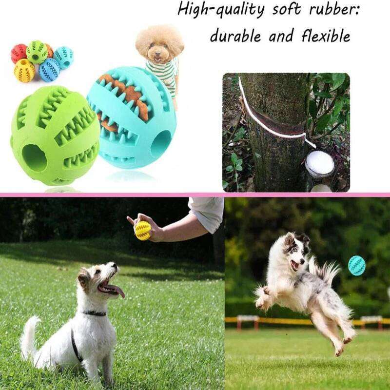 Dog Interactive Rubber Puppy Chewing Toys Pet Tooth Cleaning Ball Cats Pets Food Treat Feeder Silicone Balls Toy