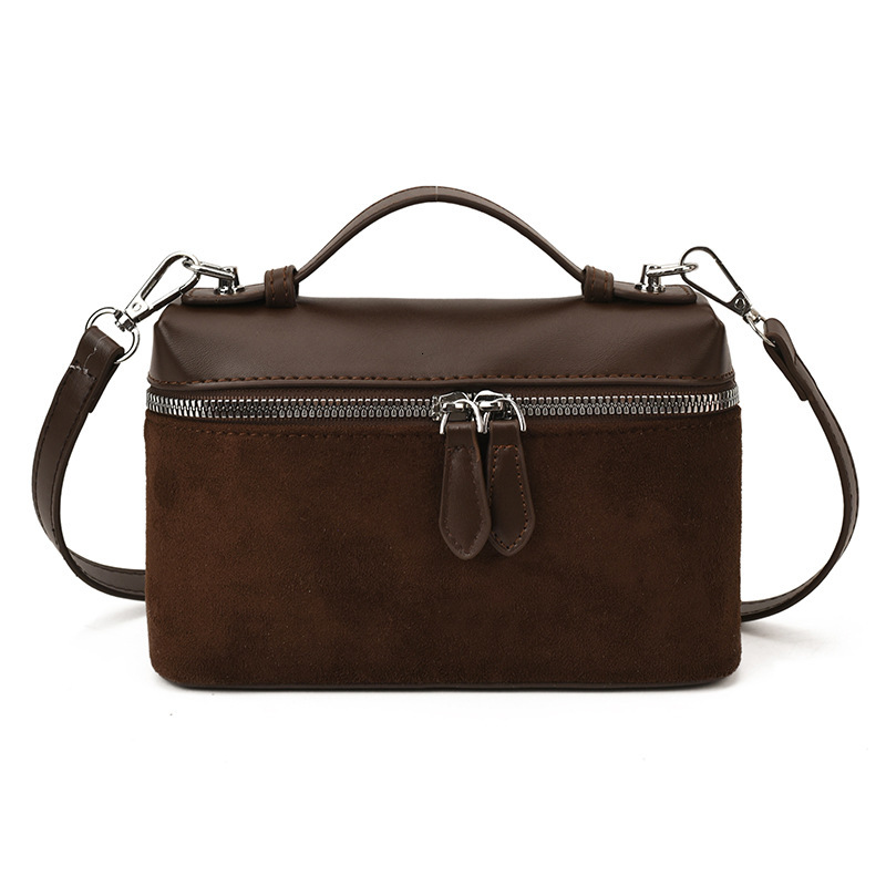 New women's vintage casual frosted lunchbox simple and stylish handbag, shoulder bag, crossbody bag for women