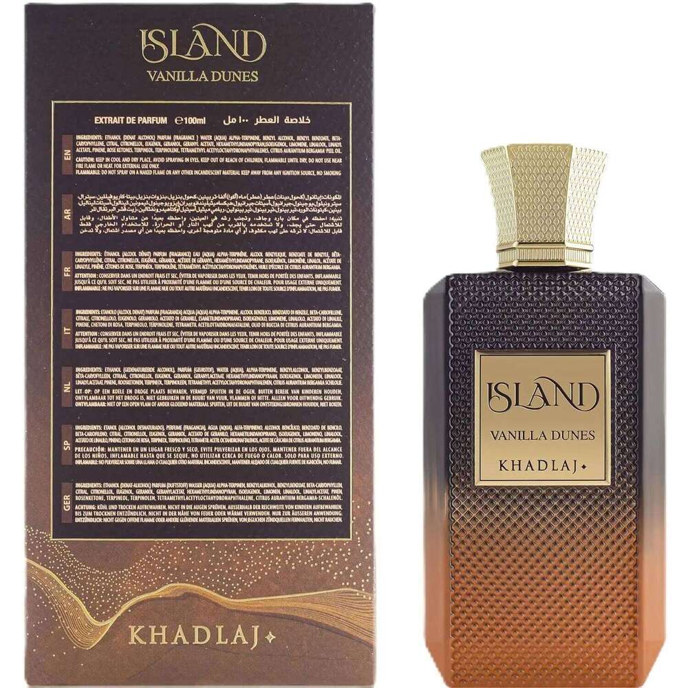 Khadlaj Island Vanilla Dunes Unisex Parfum Spray Extrait De Perfume 3.4 Ounce 26Y0330