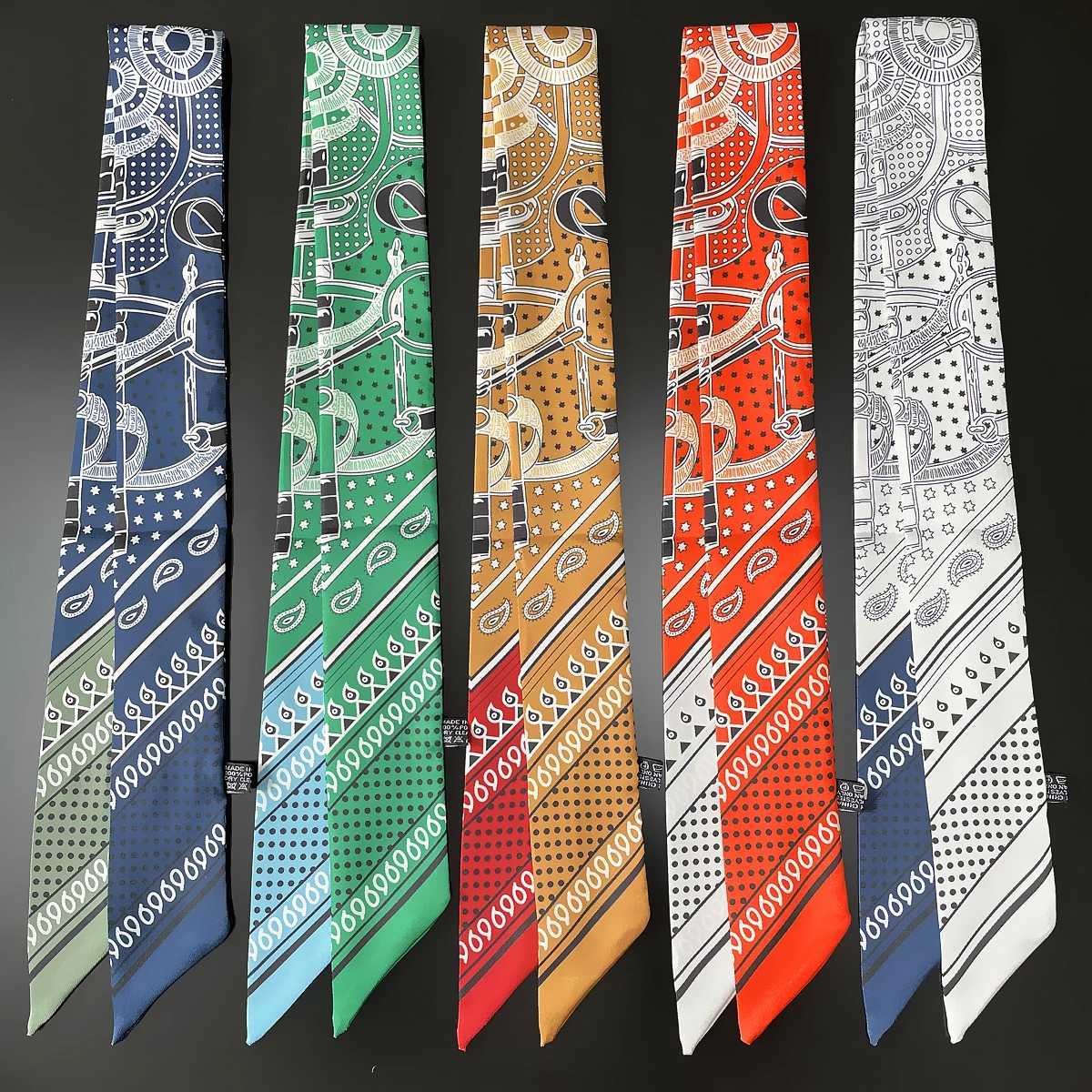 Double Colored Paisley Twill Silk Scarf New Brand Design Luxury Scarf Wen Foard Skinny Bag Scarves Neckerchief Hair band X260328