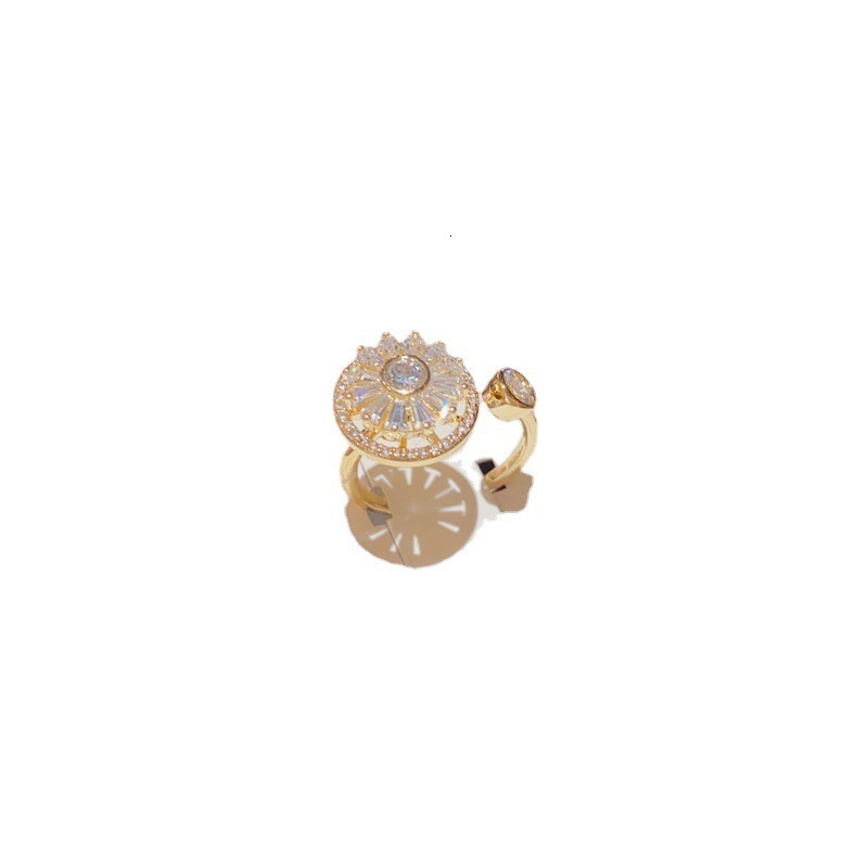 Celebrity Rotating Index Finger Rotatable For Women Niche Personality Fashion Light Luxury Open Ring