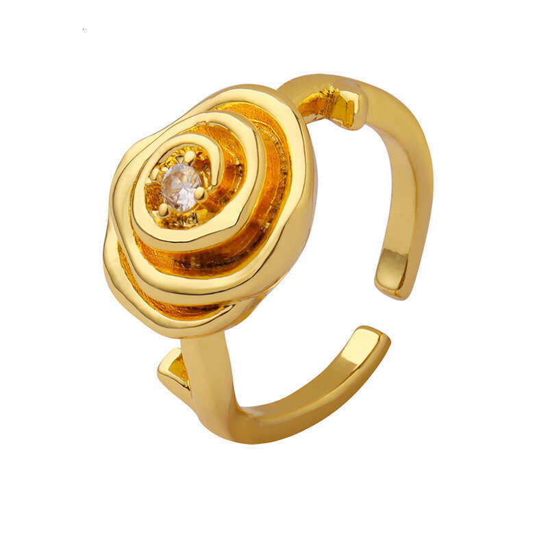Fresh Unique Niche Ring Vintage Floral Rose Design, Made Copper, Piece Of Jewelry For Girls With A Mature And Sophisticated Style