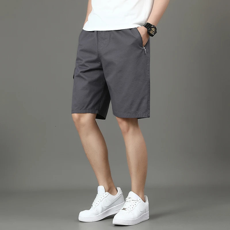 Summer mens work shorts pocket zip trend versatile casual trousers five work trousers 260327