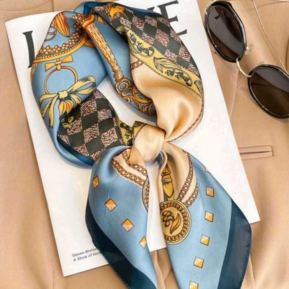 Ladies fashion scarf 70x70cm new silk satin square scarf elegant womens accessories suitable for all seasons Z260330