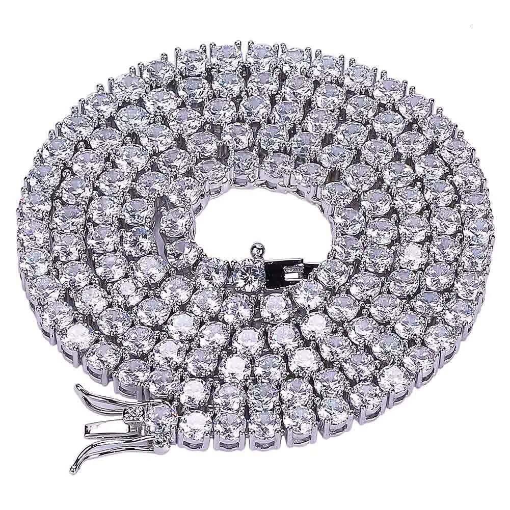 VVS Round Necklace Custom Size Hip Hop Jewelry 925 Sterling Silver Silicon Stone Tennis Chain