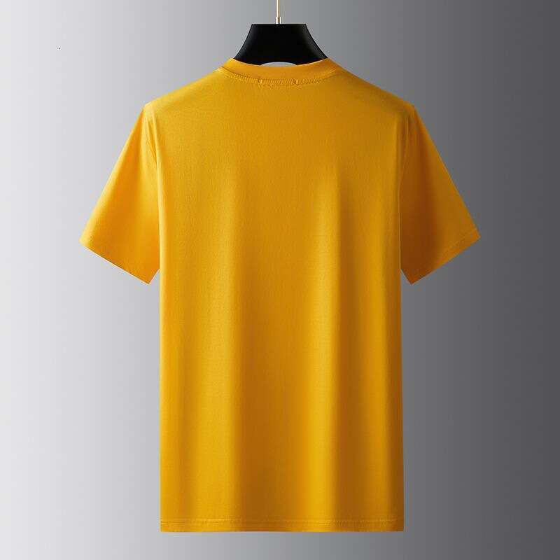 style short-sleeve T-shirt for men luxury new trendy brand fashion ins letter rhinestone European goods mercerized cotton casual tee