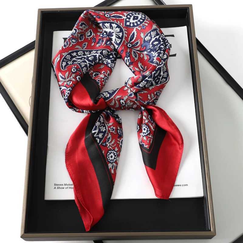 Luxury Square Silk Hair Scarf Women Neck Muffler Hijab Lady Shawls Handkerchief Print Female ScarvesHead Bandana Bufanda Z260330