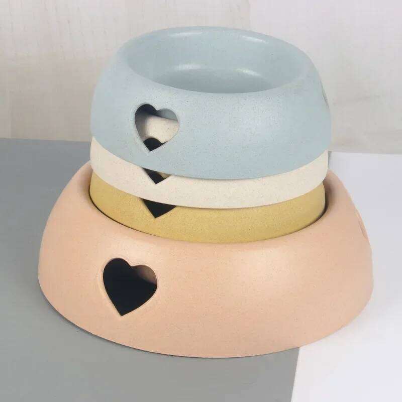 Heart Plant Fiber Suitable for Both Eating and Drinking Easy To Clean Pet Supplies Simple Dog Bowl Cat Feeders 26W0330