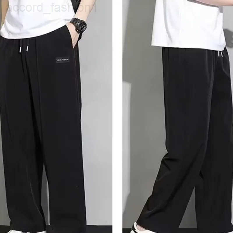 2024 Straight Wide Leg Jogger Pants For Mens Summer Thin And Quick Drying Loose And Hanging Sports And Casual Mens Fashion H260330