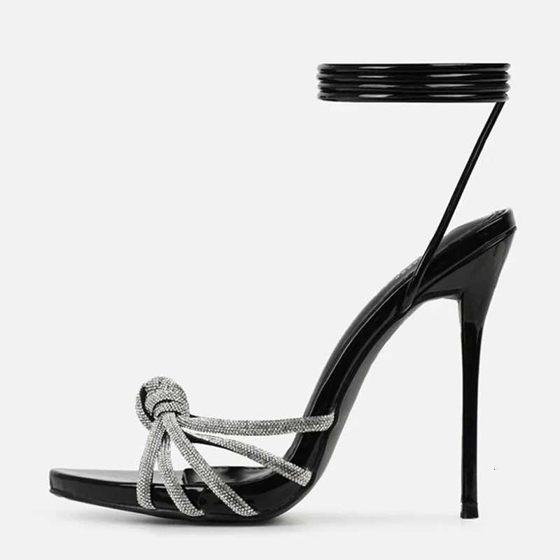Liyke 2026 New Arrival Silver Crystal Narrow Band Womens Sandals Summer Party Wedding Prom Shoes Platform Open Toe High Heels Z260330