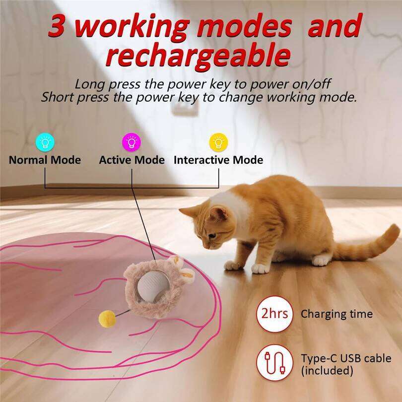 Toys Ball Cover Set Fast Rolling in Pouch Hide and Seek Kitten Motion Activated Interactive Cat Toy Indoor