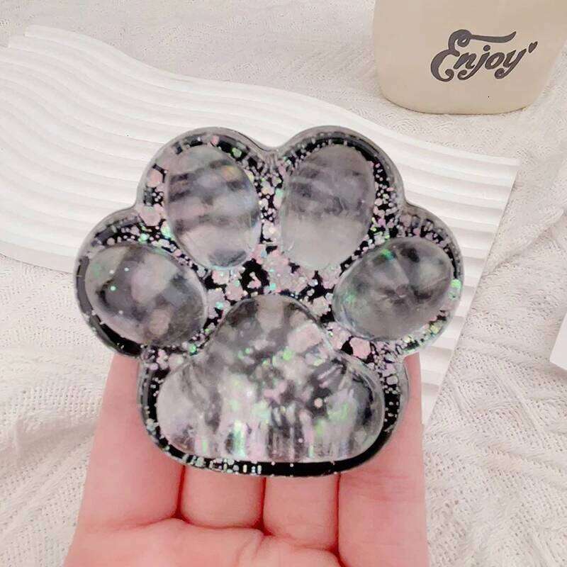 Cute Sequin Claw Squishy Fidget Slow Rebound Stress Relief Pinch Decompression Dark Starry Cat Paw Soft Squeeze Toy