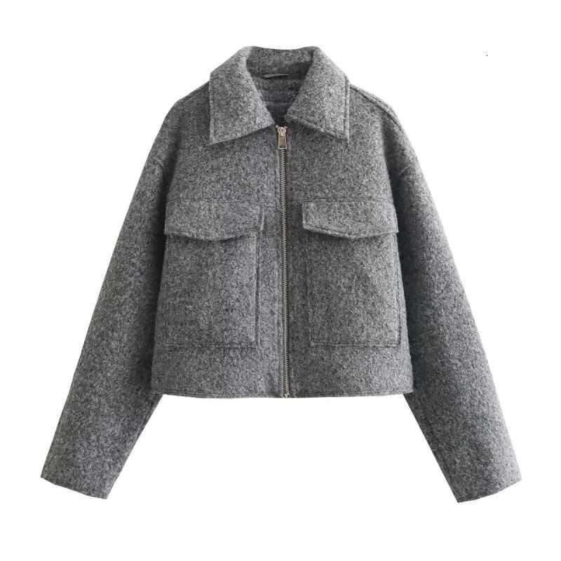 2026New Spring Autumn and Winter Womens Beaded Woolen Short Loose Casual CoatT260328