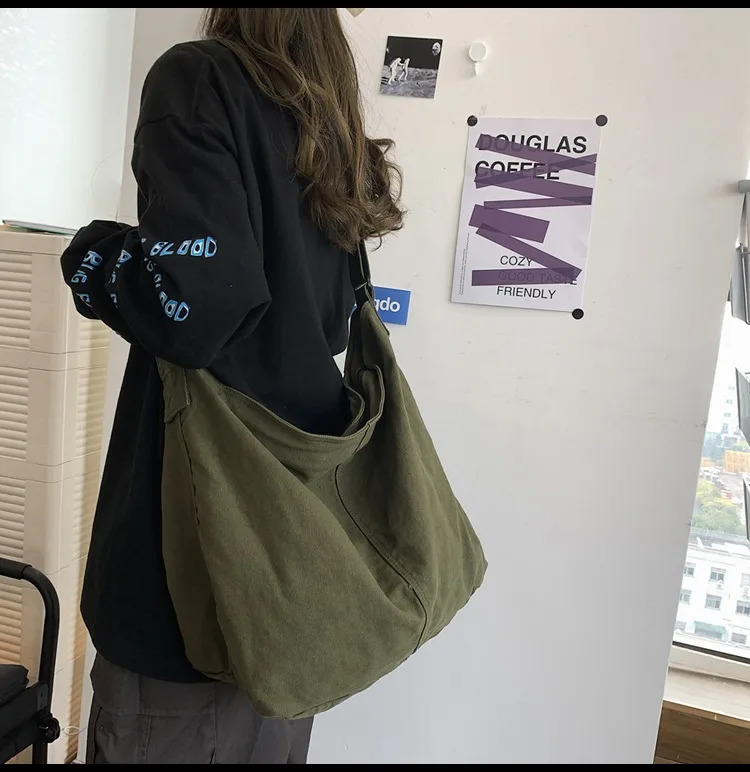 Womens Shoulder Bag Large Canvas Crossbody Bags for Women 2023 Cotton Cloth Fashion Korean Female Students School Handbags 260317