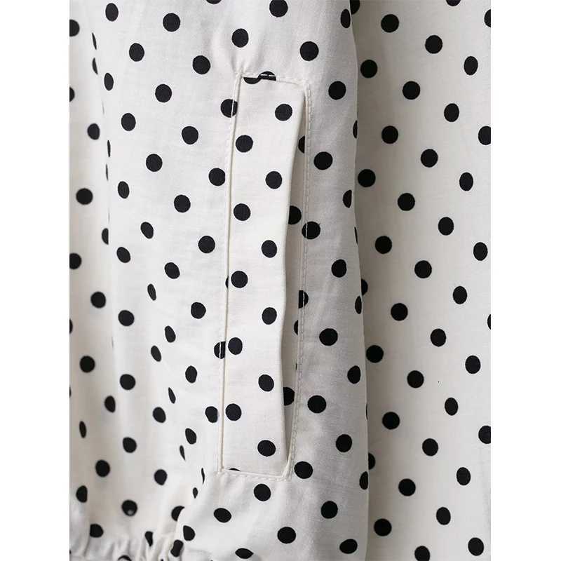 Womens Jackets Coats Autumn Fashion Polka Dot Turtleneck Long Sleeve Loose Coats Streetwear Female Outerwear Chic TopsT260328