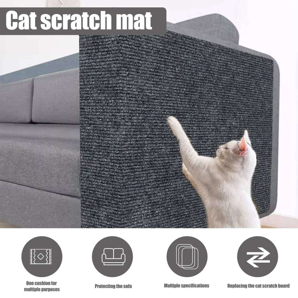 Cat Scratching Mat DIY Scratch Sofa Protection Paws Sharpen Trimmable Self-adhesive Carpet Cats Anti-scratching Board