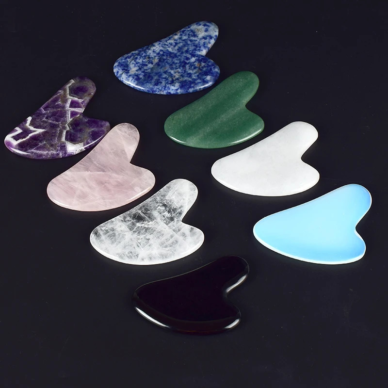 Wholesale Jade Guasha Tool Care Face Massager Natural Stone Crystal Massage Beauty Body Traditional SPA Healing Health Tools 260316