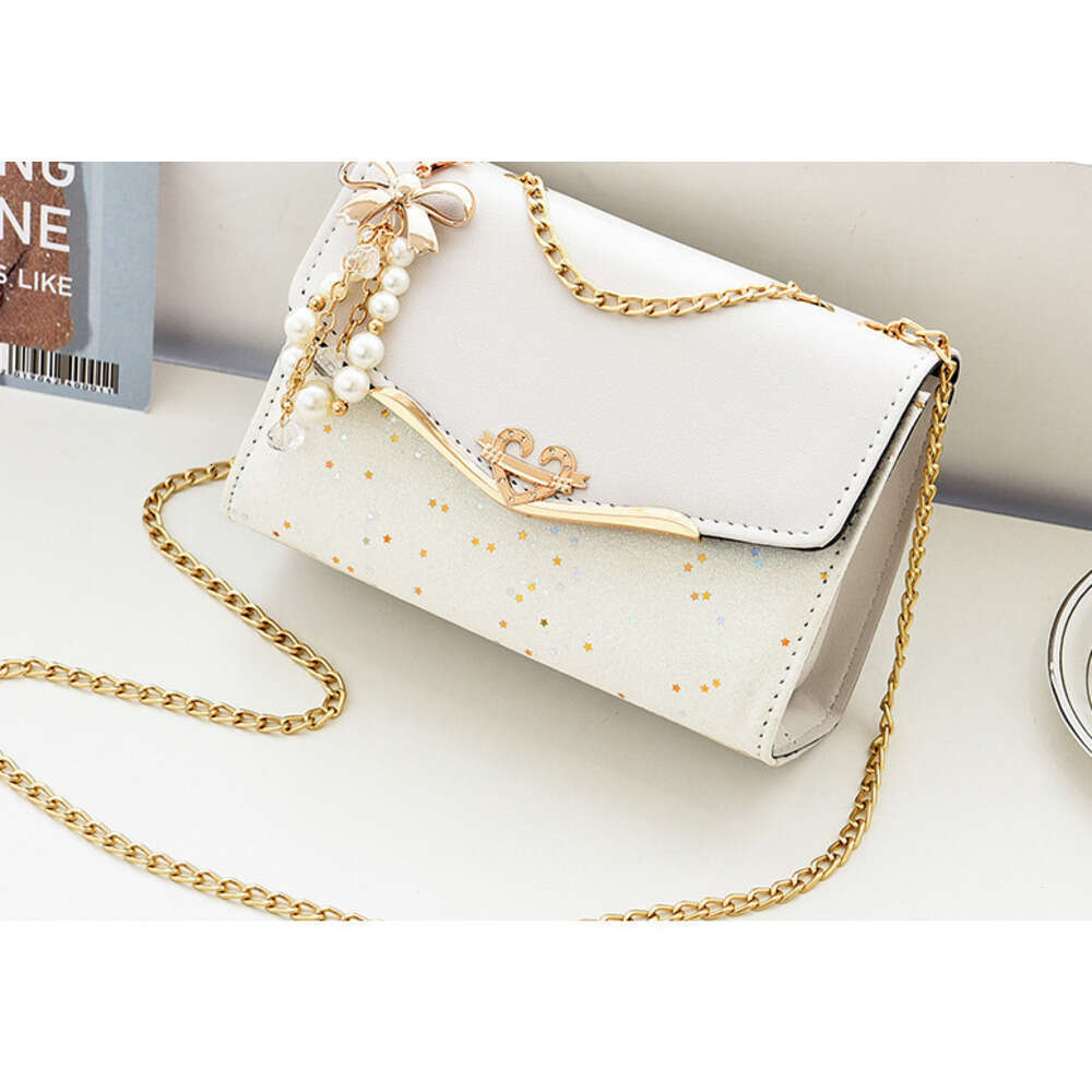 Shoulder Bag Sequined Chain Small Square Bag Designer Bag Trendy And Versatile Single Crossbody Bag Commute Leisure Underarm Bag Luxury Bag Evening Ba
