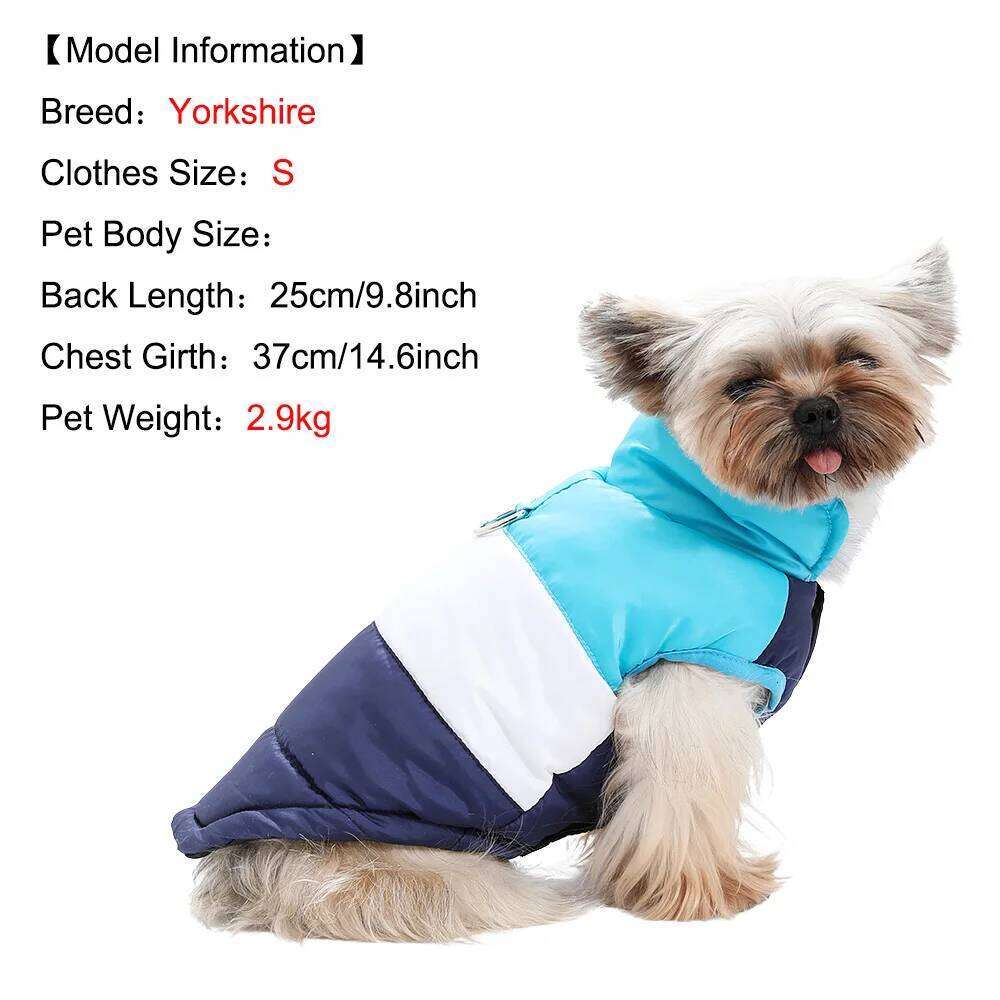 Jacket Coat Pet Dog Clothes For Small Medium Dogs Cats Winter Windproof Puppy Clothing with D-ring Cat Costume Pug Yorkshire