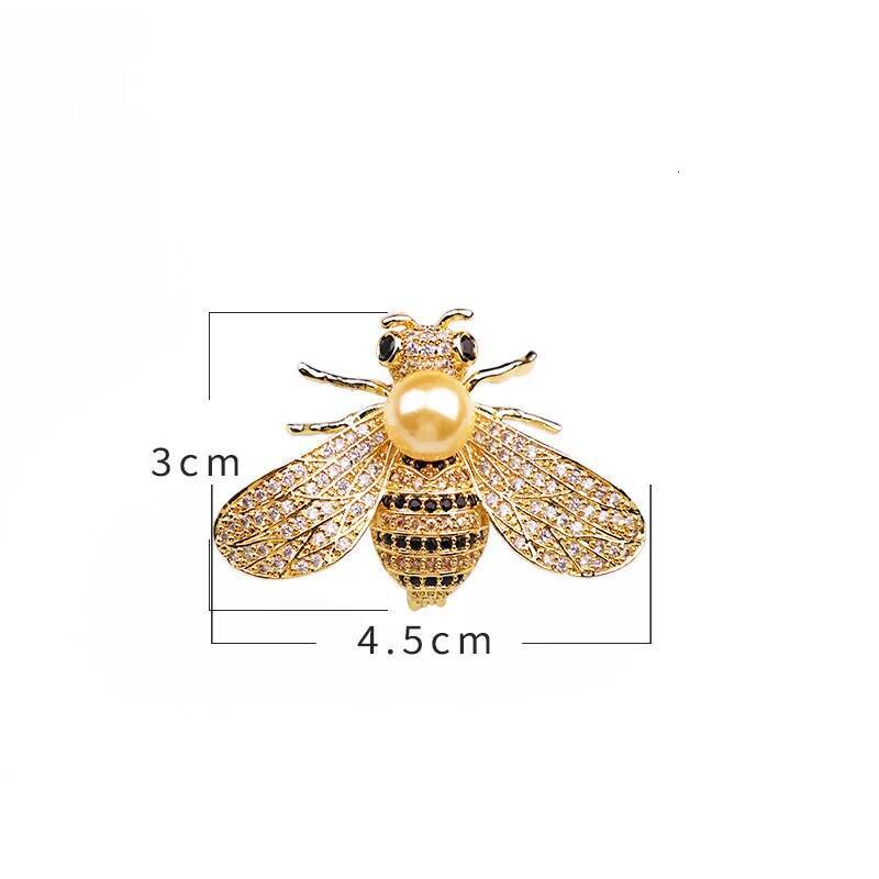 Luxury Brand Design Little Bee Brooches for Women Men Fashion Insect Brooch Crystal Rhinestone Pearl Pins Clothing Jewelry Gifts