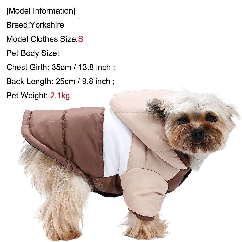 Autumn Clothes Winter Pet Dog Coat With Hooded For Small Medium Dogs Cats Windproof Puppy Solid Overalls Yorkshire Bulldog