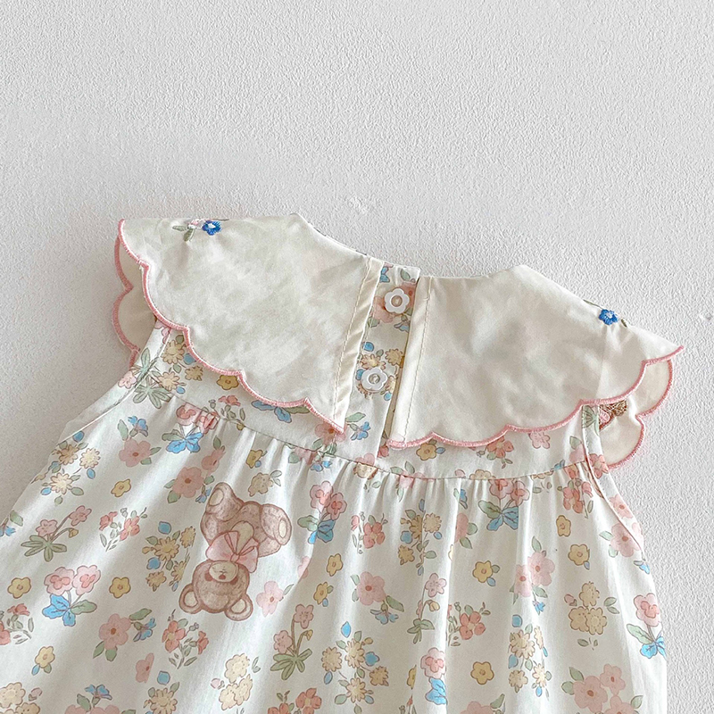 Newborn summer Korean version baby girl jumpsuit new crawling clothes thin baby clothes