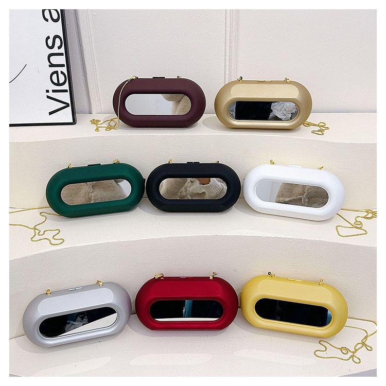 Fashionable acrylic box 2026 spring new model with mirror makeup bag, unique design, chain shoulder crossbody bag