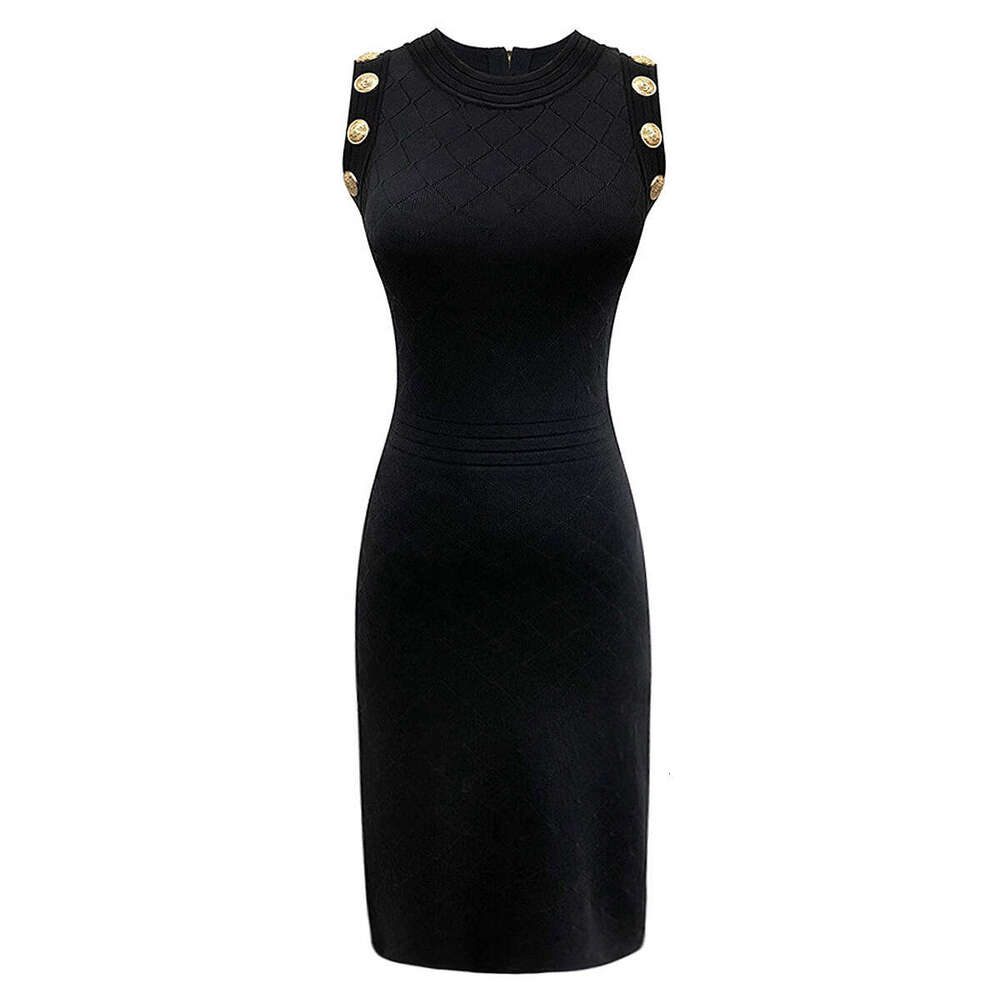 Spring and summer r27 new designer sleeveless button elastic knitted medium length slim r27 fit multifunctional outerwear
