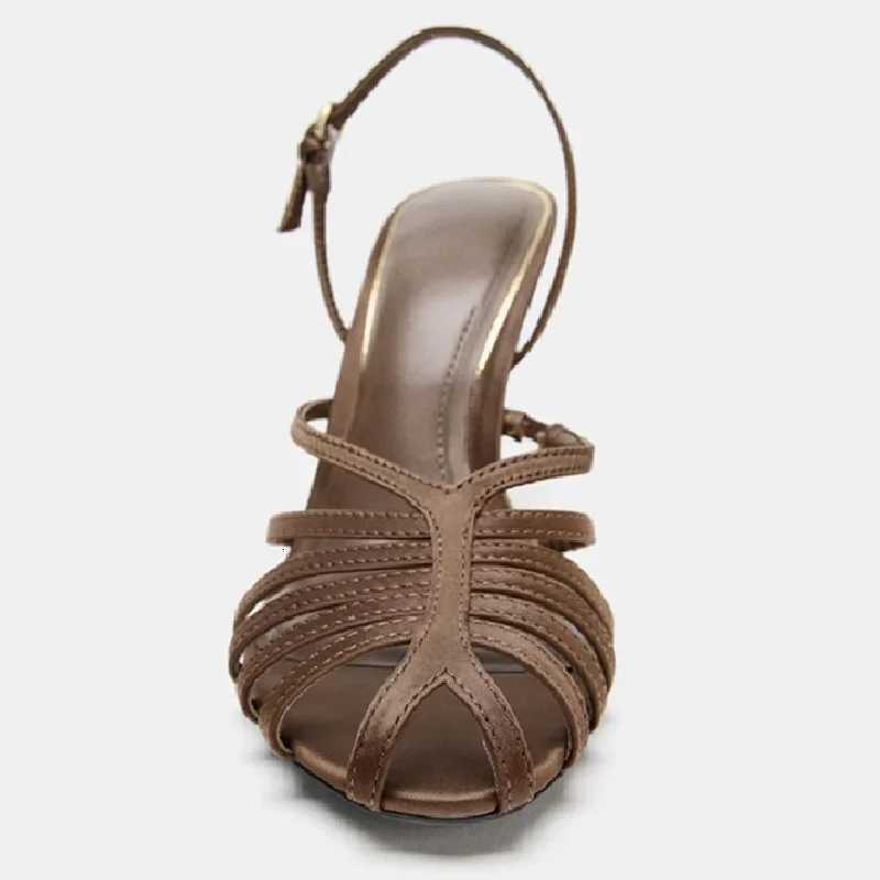 Sexy Strappy High Heels Women Sandals Slingback Luxury Thin Strap Summer Party Shoes Elegant Wedding Dress Pumps Z260330