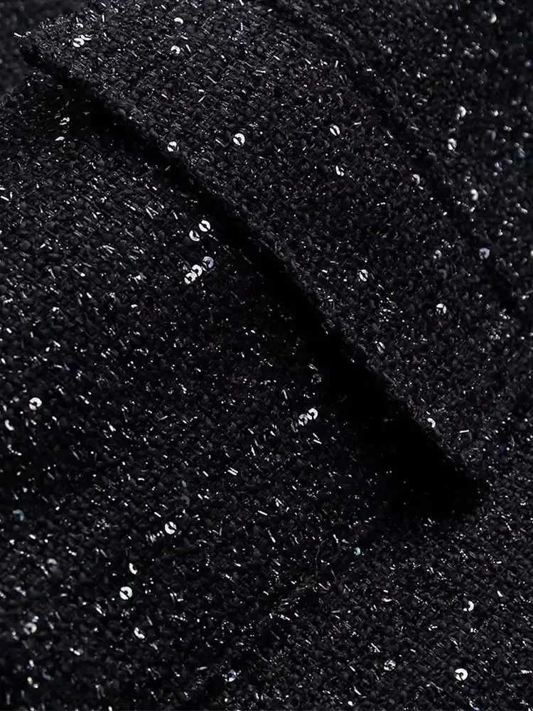 Women Shiny Sequin Jacket Y2k Gold Color Stand Collar Long Sleeve Short Coat Autumn Winter Ladies High StreetwearT260328