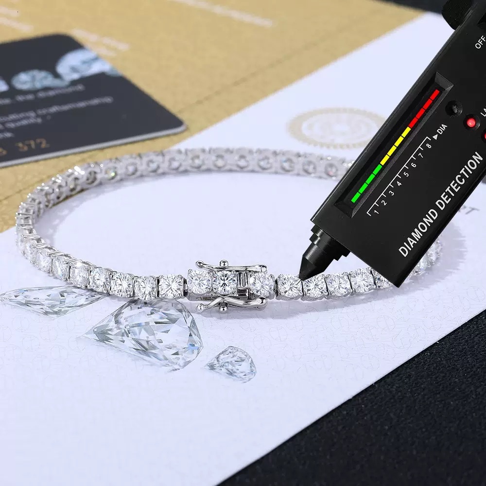 VVS Round Necklace Custom Size Hip Hop Jewelry 925 Sterling Silver Silicon Stone Tennis Chain