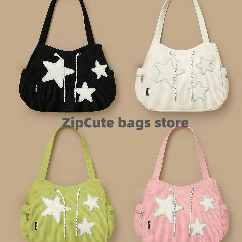 Niche n Handbag Star Female Student Large Capacity Commuting Tote Corduroy Shoulder Crossbody Bag 2023 260317