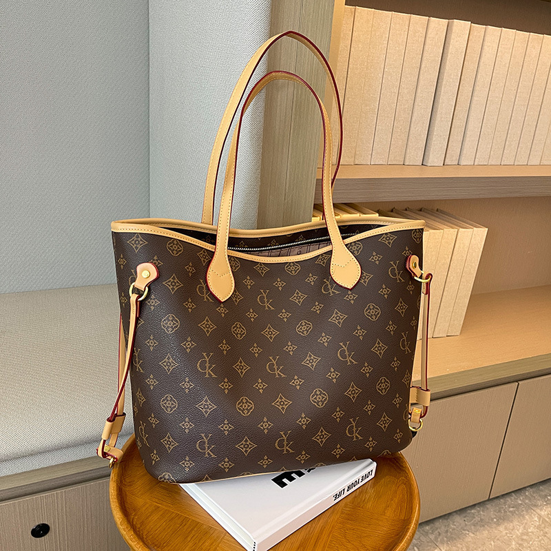 Autumn Winter Women's New Handheld Vintage Floral Tote Niche Design High-end Large Capacity Commuter Shoulder Bag