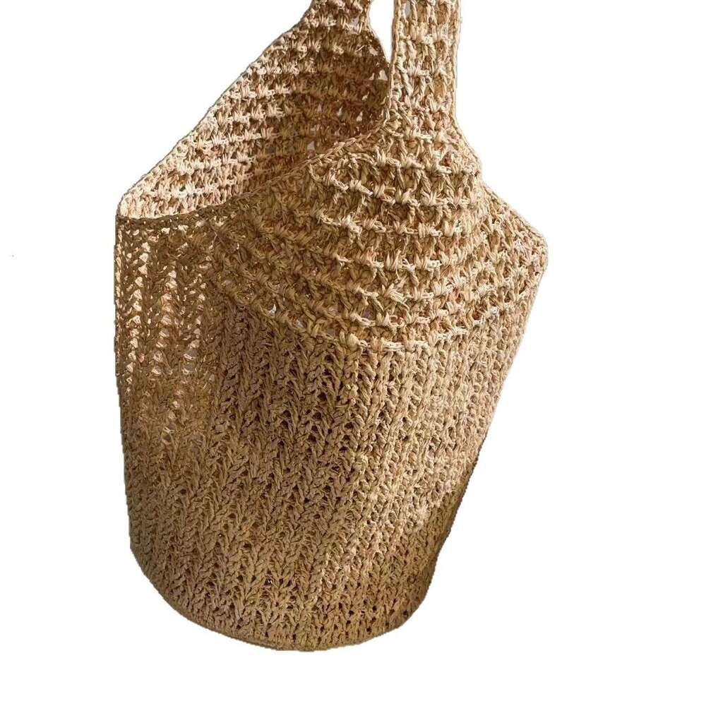 Totebag Shoulder ROSE NOIRE Large Capacity Women S Shoulder Hand Woven Raffia Bucket Holiday Beach Bag Crossbody