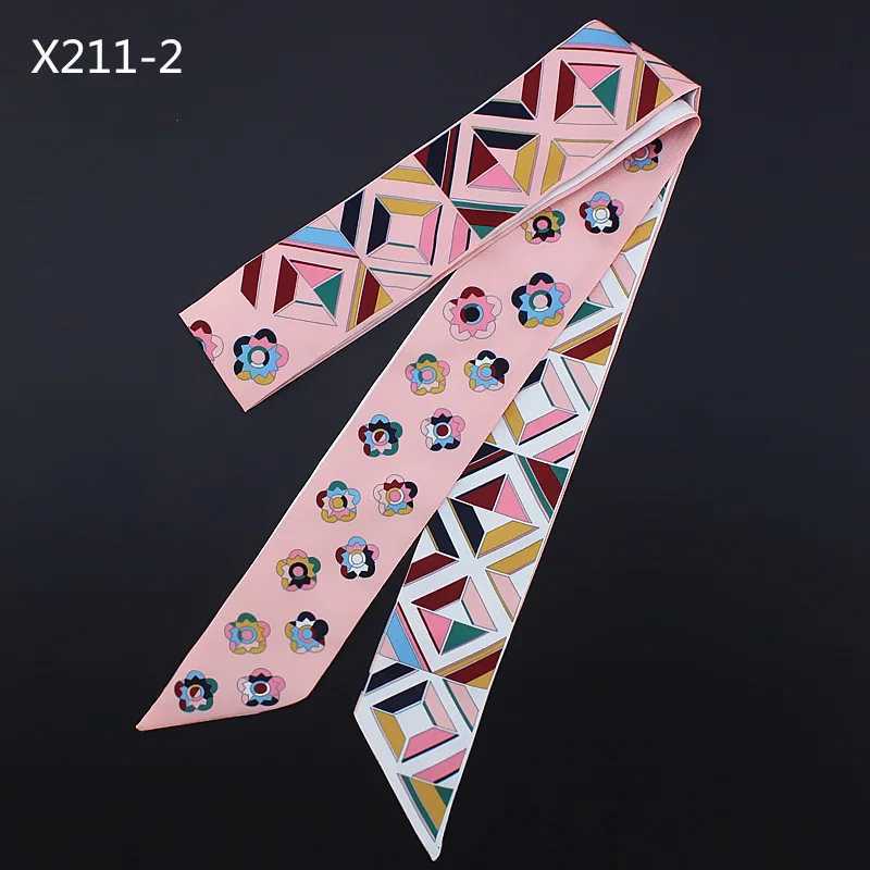 Twill Fabric Wens Scarf 1185cm Silk Slim Neck Wrap Geetric Pattern Soft Cfortable For Work Date Gift X260328