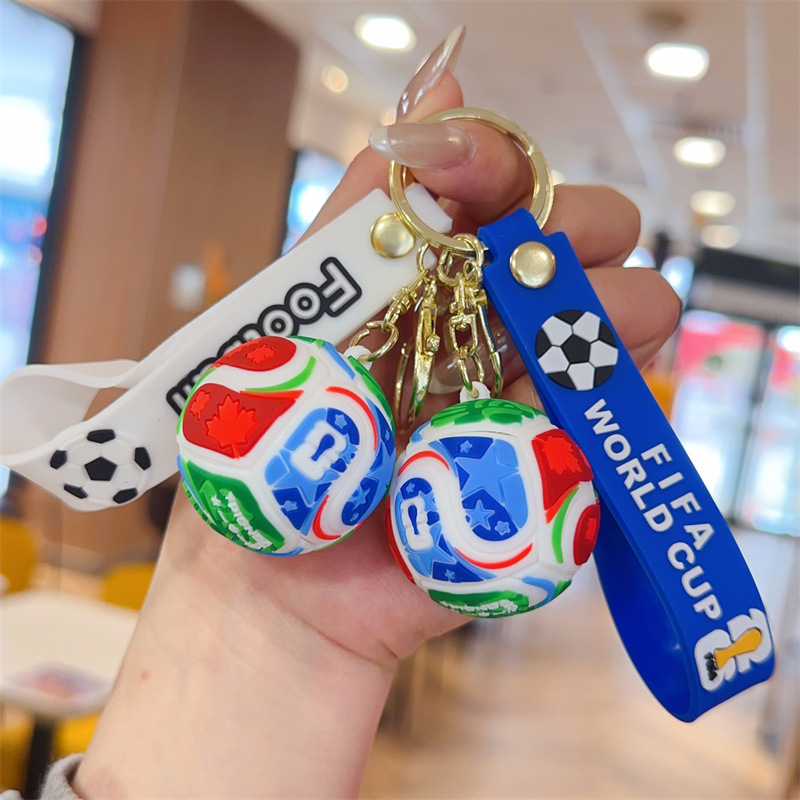 free shipping 2026 Creative World Cup Soccer Keychain, Cartoon Car Doll Key Ring, Unisex Backpack Bag Charm Gift Accessory