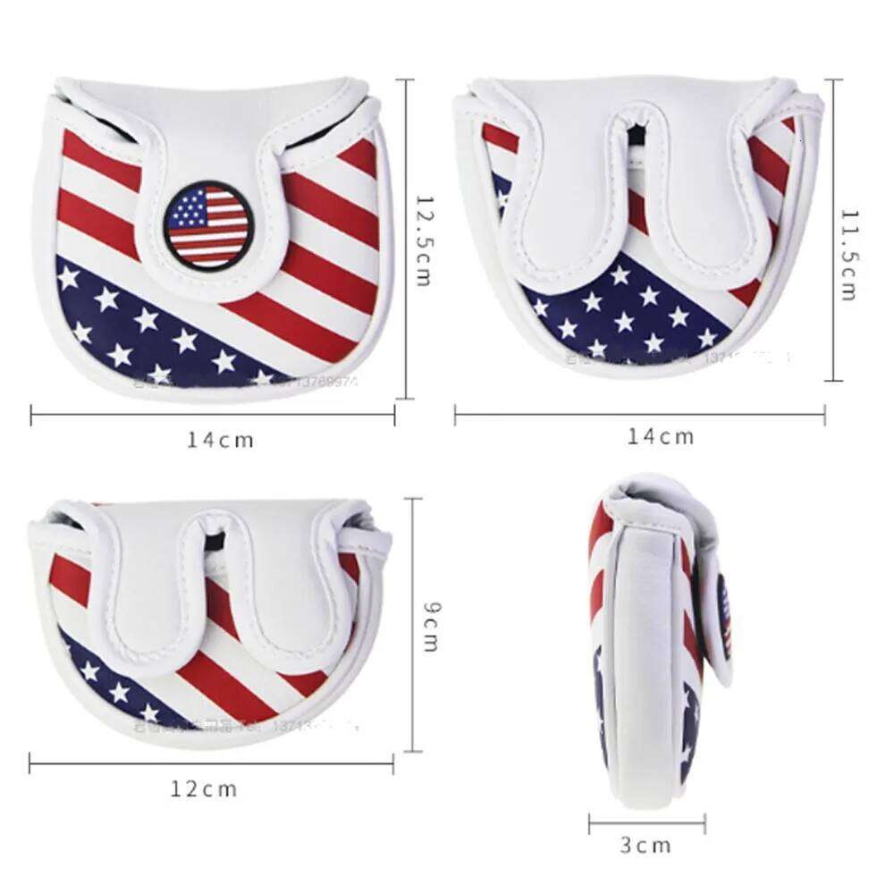 Golf Putter Cover Magnetic Mallet Blade USA Star Stripes Eagle Flag Design, Magnet Closure Fit All Putters 26Y0330