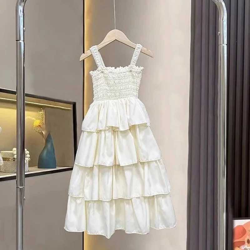 Girls Summer Dress Children Layers Slip Long Gown Kids Birthday Party Vestidos Clothes New Teenager Casual Sling ClothingT260330