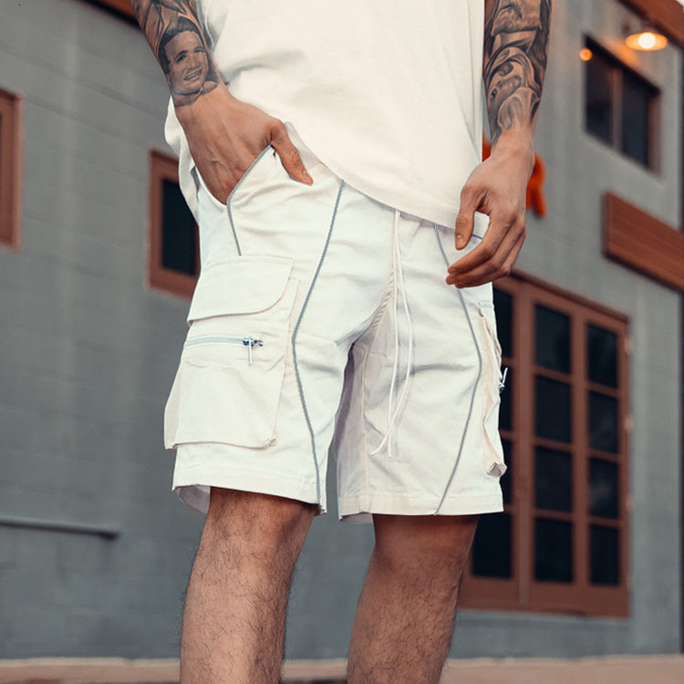 Casual Athletic Short Trousers for Males: Spacious Zippered Side Pocketed Shorts
