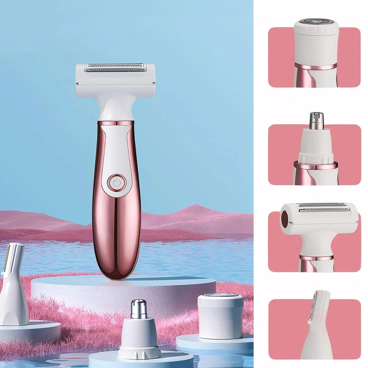 Electric Women Shaver Portable Lady Razor Rechargeable Trimmer Face Arm Body Leg Groin Hair Groomer 260317