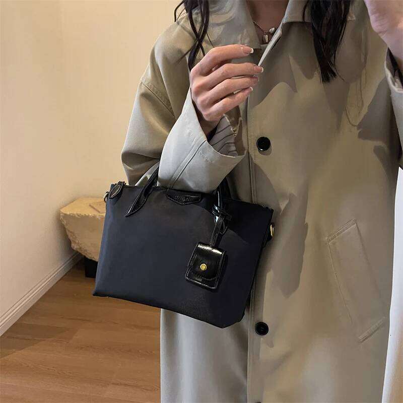 Quality Branded Top Handle Bags For Women Oxford Cloth Mini Shoulder Shopper Tote Bag With Pendant Designer Handbags
