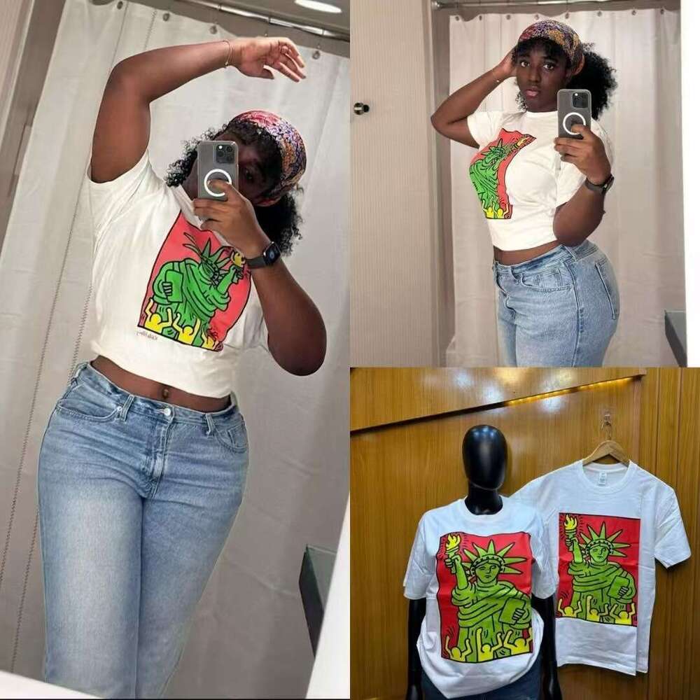 Pure Cotton American Style Short Sleeve T Shirt For Women Summer New Model Loose Fit Trendy Casual And Versatile