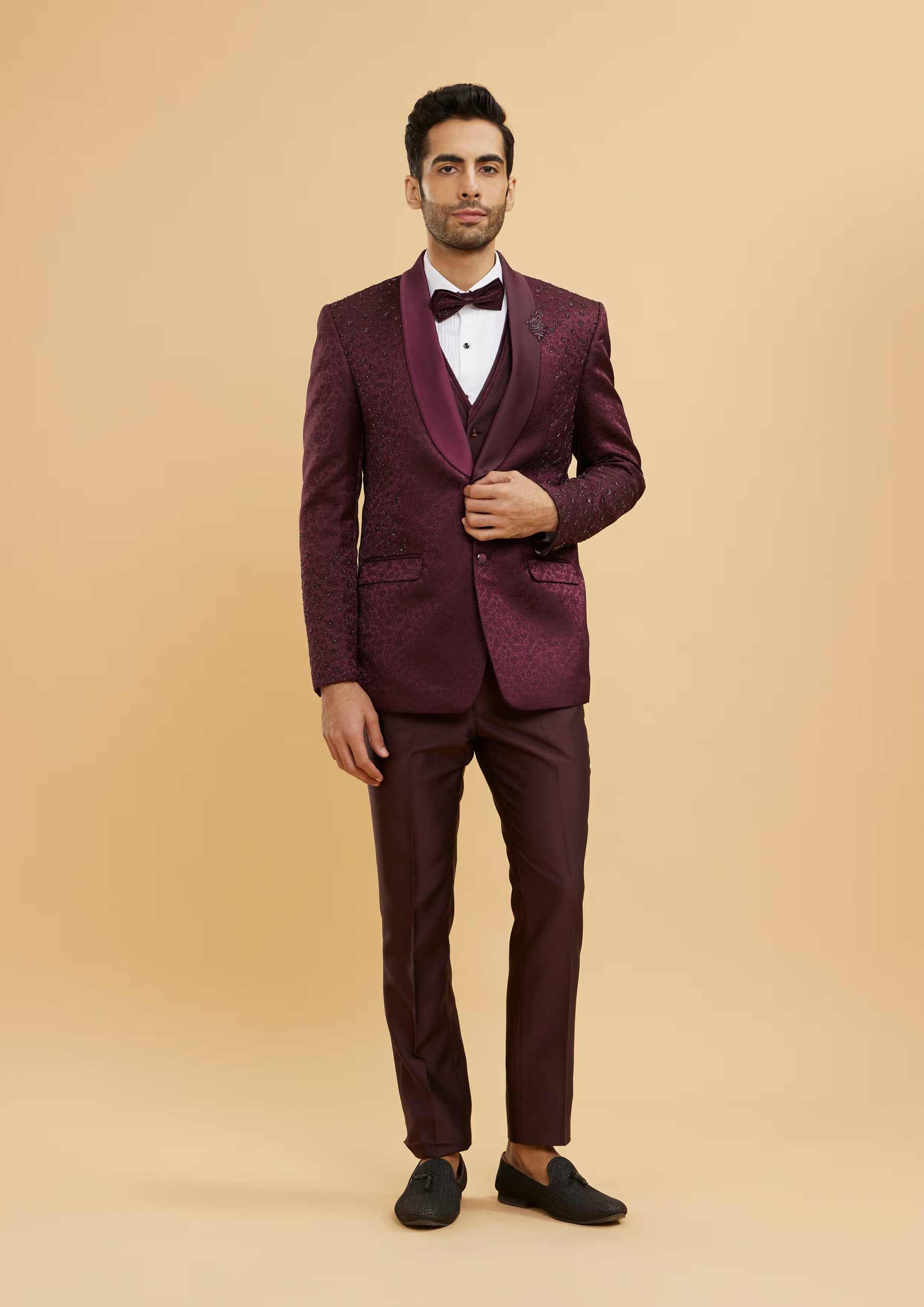 New Purple Acetate Men Suit Party Prom Special Business Groom Groomsman Wedding Male Tuxedos 2 Piece Set Blazer Pants