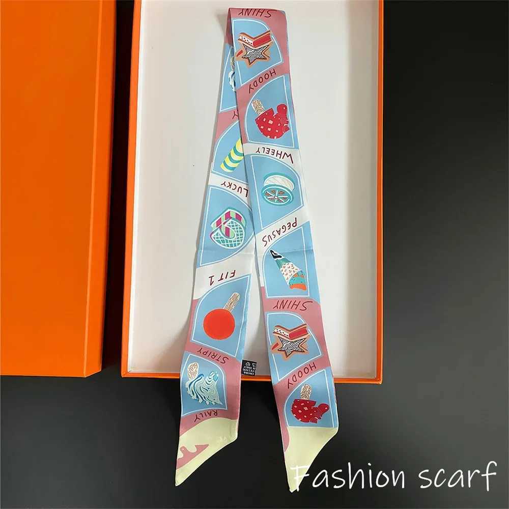Four Seasons Fashion Versatile New Van Gogh Classic Oil Painting Series Ladies Decoration Twill Long Strip Silk Scarf Tie Ribbon X260328