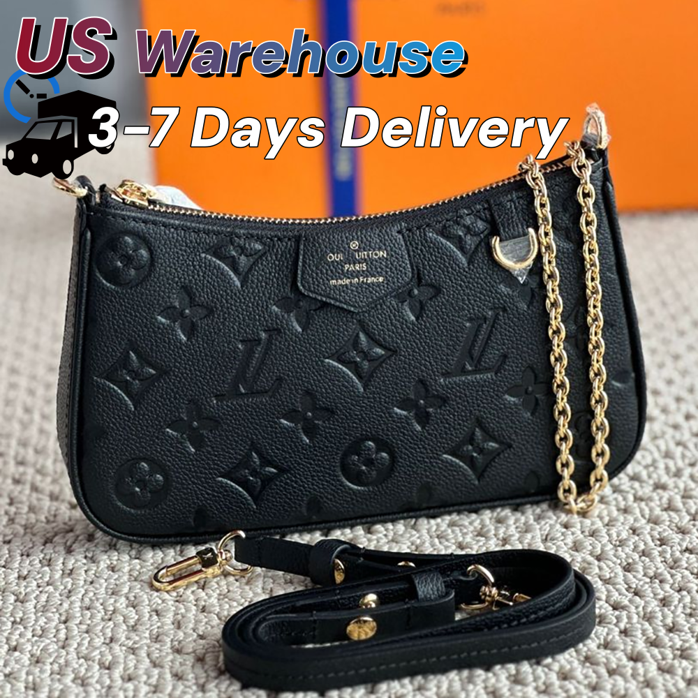 Designer Bag louis vouiton bag easypouch Shoulder Bag Supple Embossed Grained Cowhide Leather Removable Chain and Adjustable Strap Crossbody Handbag for Women