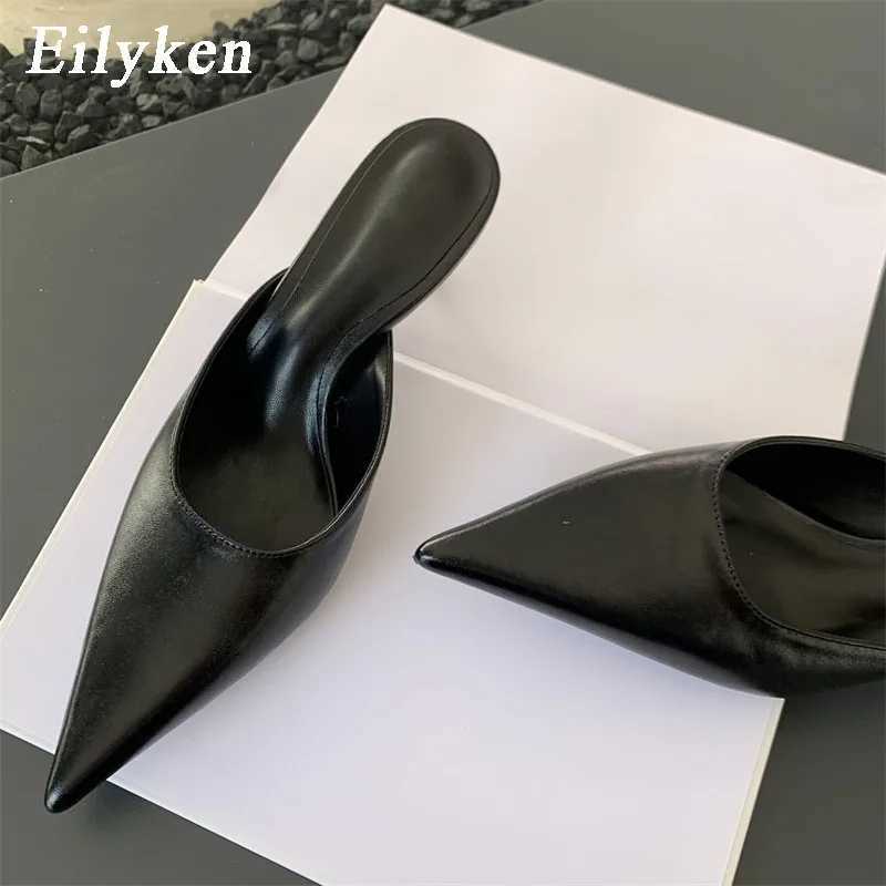 Eilyken Spring New Brand Women Slipper Pointed Toe Slip On Ladies Mules Thin Low Heel Outdoor Dress Sandal Shoes Z260330