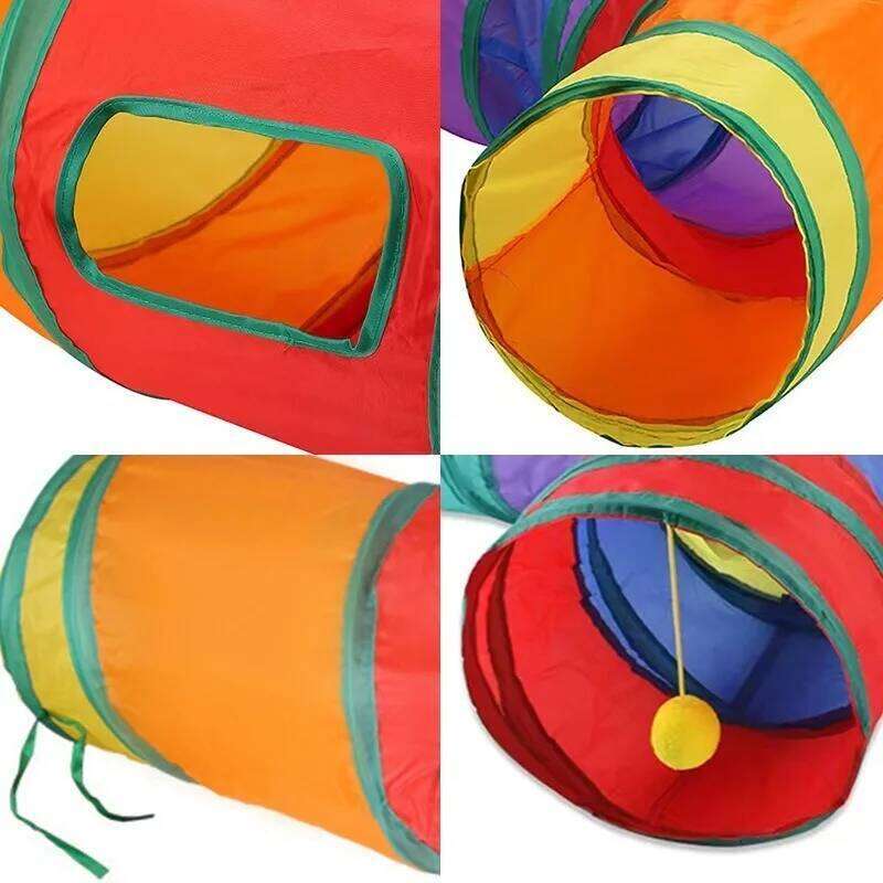 Toy Collapsible Playing Connectable Tunnel Indoor Cat Tube Foldable Drill Hole Kitten Colorful Pet Toys