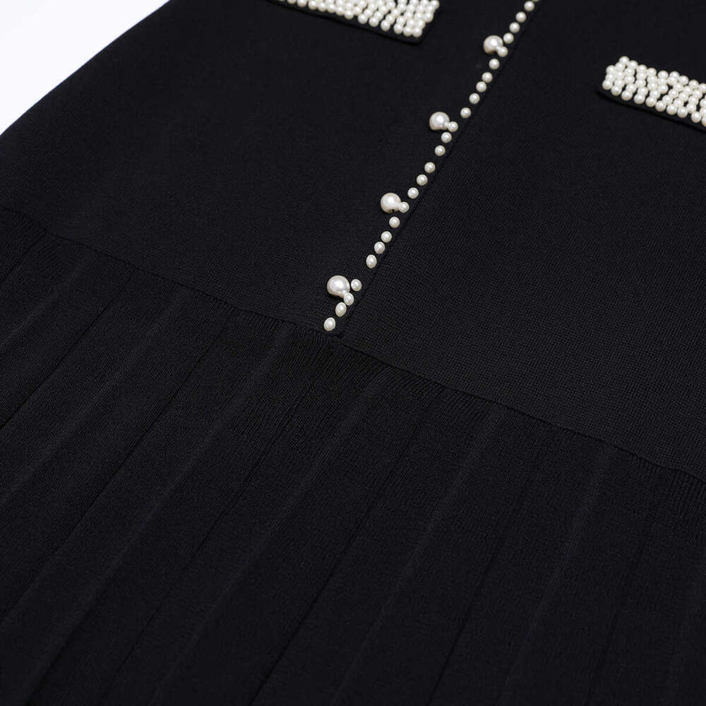 e22 Summer new designer high-end quality pearl lace elegant slim fit sleeveless long skirt 2026