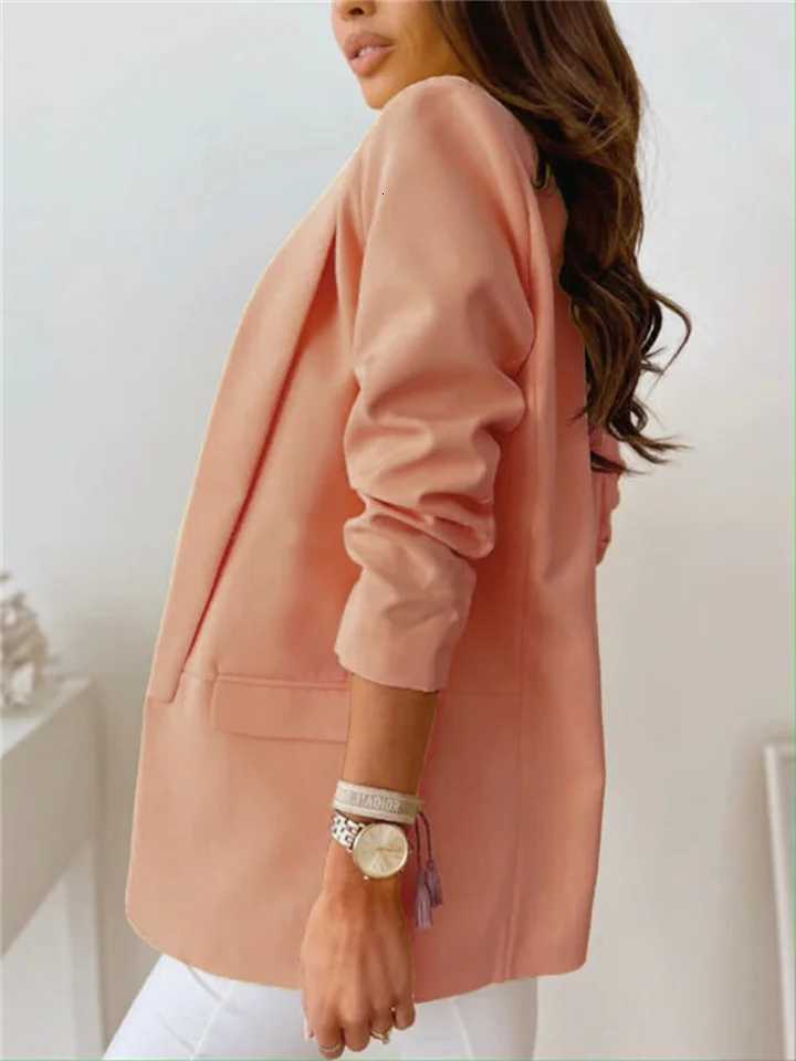 Autumn Europe and the United States cross-border new pure-color small long-sleeved jacketT260328